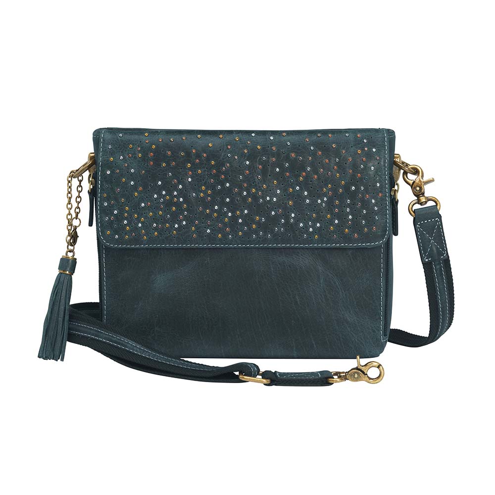 Clutch Concealed Carry Purse Distressed Buffalo - Deep Denim Distressed Blue