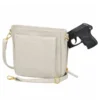 BOHO Mini Crossbody Concealed Carry Purse USA Cowhide GTM-201 u2014 front view with firearm, Concealed Carry by Gun Tote'n Mamas